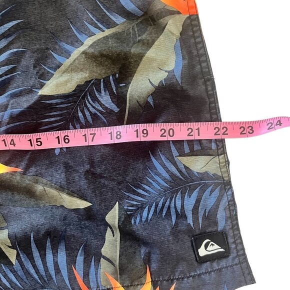 QUICKSILVER‎ Board Shorts Mens 34 Black Blue Orange Swim Trunks - Picture 4 of 12